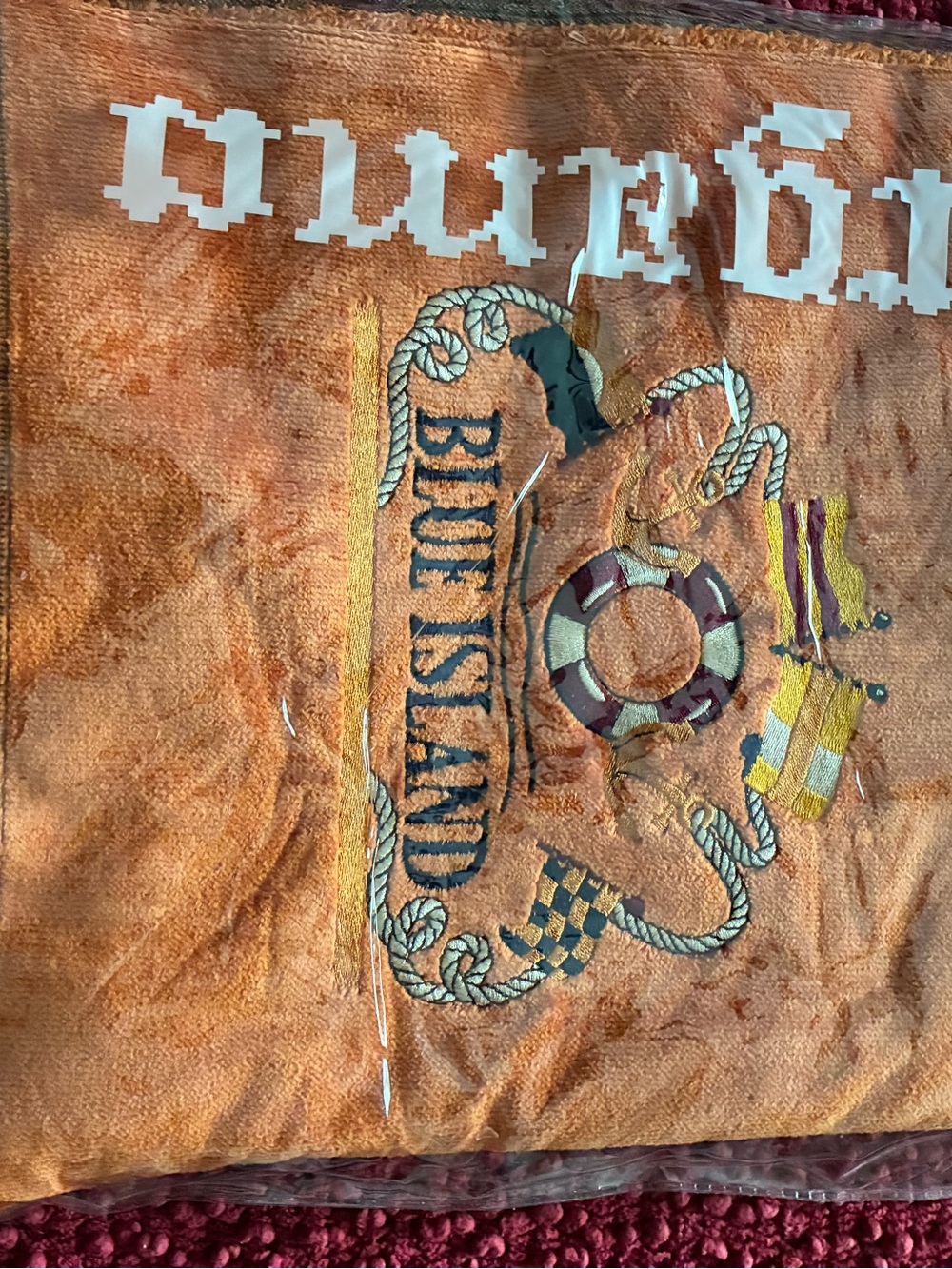 Blue Island Beach Towel-Rare Embroidered